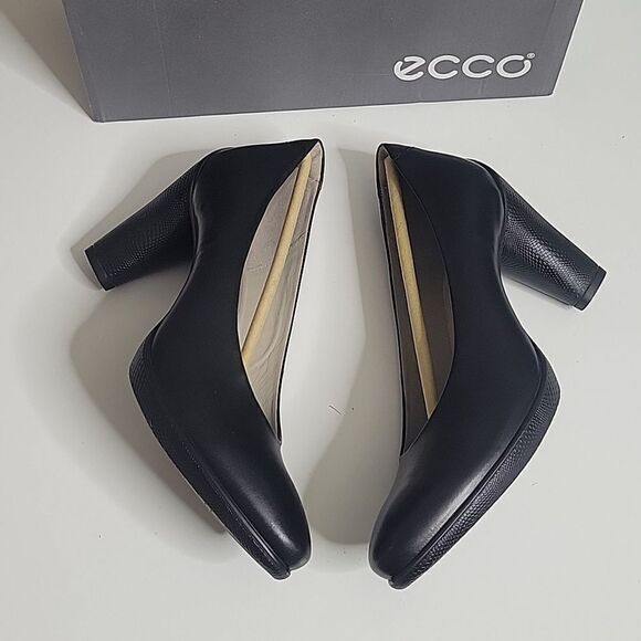 $170 ECCO LEATHER NO SLIP COMFORT CAREER FLIGHT ATTENDANT HEELS 41 10 10.5 NEW - Picture 6 of 12